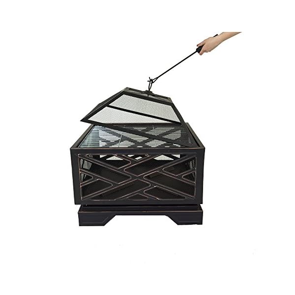 Pleasant hearth martin extra deep wood burning fire pit 26 inch  urban country home decor