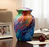 eSplanade Urna funeraria in metallo, contenitore commemorativo per ceneri umane, urna fune...