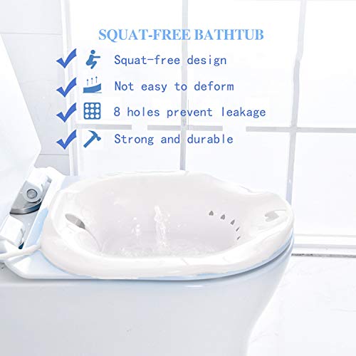 ELEBOX Sitz Bath for Toilet with Massage Hand Flusher, Toilet Seat