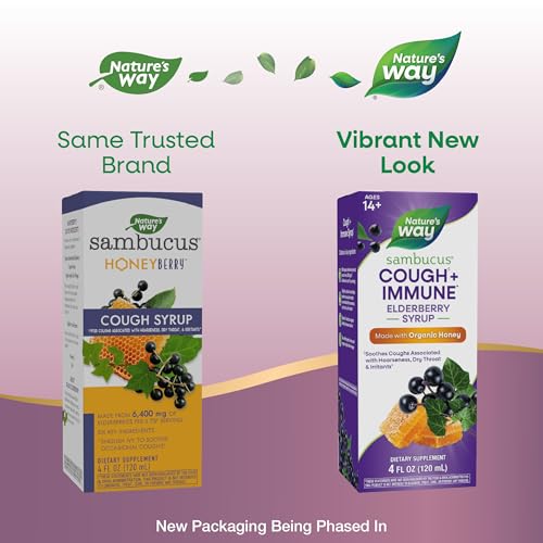 Nature's Way Sambucus Cough + Immune* Elderberry Syrup, Honey, 4 Fl Oz - image 2