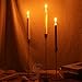 Ecoolda Gold Brass Taper Candle Holders Set of 3,Wedding & Dinning Table Decorative Candlestick Holder,Metal Candelabra,Fits 3/4 inch Thick Candle & Led Candles
