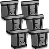 Pickmesh 6 Pcs Large Insulated Cooler Bag with Thermal Foam Insulated Grocery Bags Shopping Bag Food Delivery Bag Travel Insulated Bag Beach Cooler Bags for Grocery, Travel, Beach (Gray)