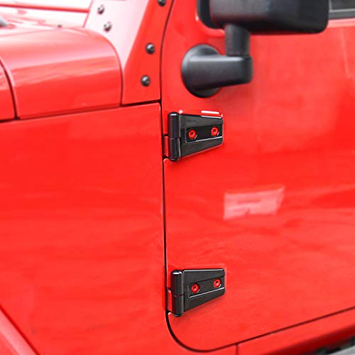 Jecar Door Hinge Cover Trim Exterior Accessories For Jeep Wrangler Jk Jku Sport Rubicon Sahara X 2007-2018, Black #TOP5