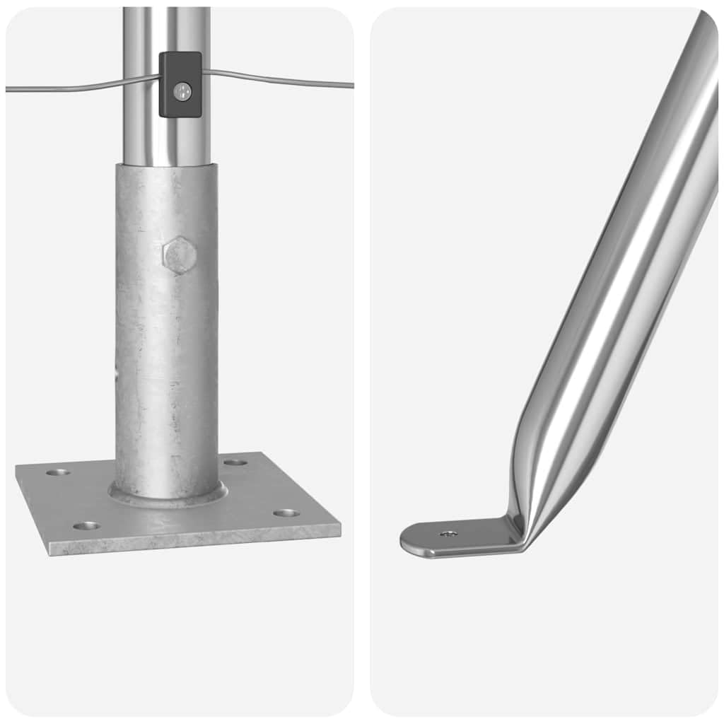 Pali per recinzione, 52 pezzi, grigio, 3,2 x 3,2 x 70 cm | Acciaio verniciato a polvere, resistente alle intemperie, facile montaggio con martello, per giardino e terrazza