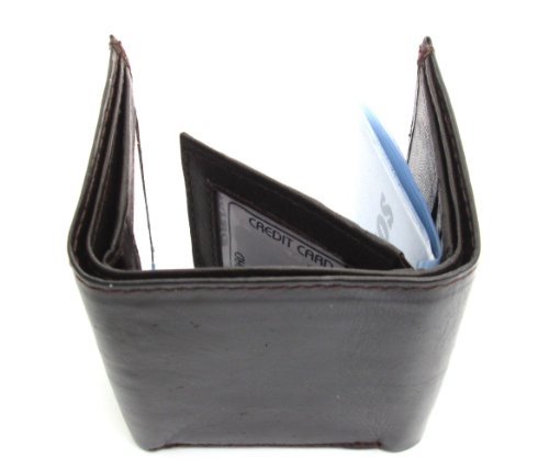 Dangerous Threads Mens Chocolate Brown Leather Wallet Lamb Trifold 731B4