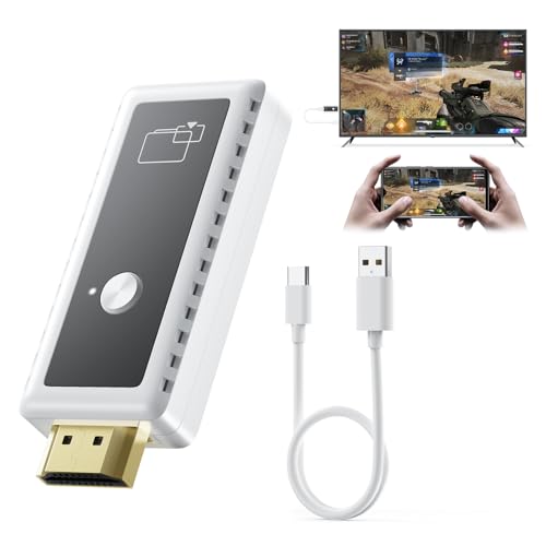Wireless HDMI Display Dongle Adapter 1080P, Wireless HDMI Transmitter and Receiver 2-in-1, Plug & Play, Screen Mirroring Extender from iPhone Android Laptop to HDTV Projector for AirPlay Miracast DLNA