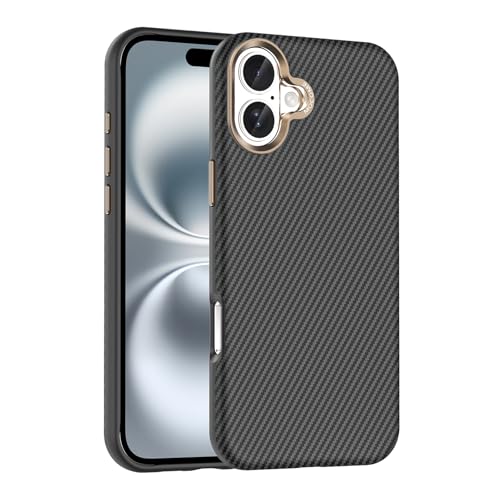 Protection magnétique iPhone 16 Plus en texture cuir de carbone