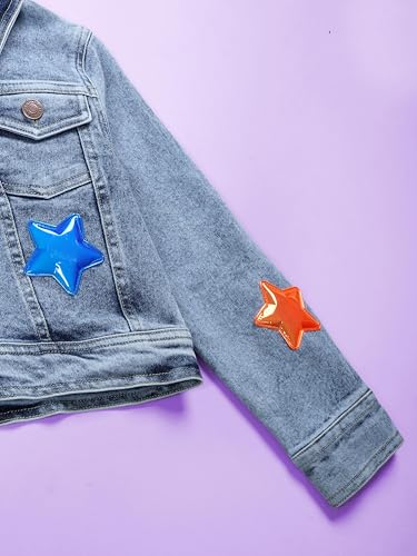 Image of Girls Full Sleeve Solid Crop Denim Jacket