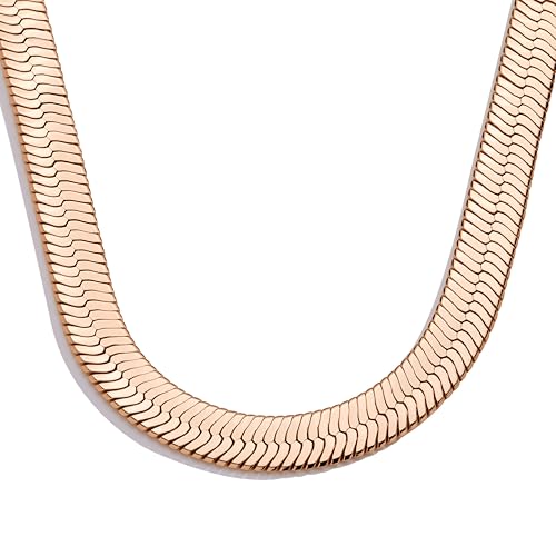 WomenGifts 14K�S�[���h�V���o�[���b�L�w�����{�[���l�b�N���X�A��i�ȃX�l�[�N�`�F�[���`���[�J�[�A�g�����f�B�ŃV���v���ȃ����O���C���[�h�W���G���[�ϐF�Ȃ��A3/4/5/8mm�A14�A16�A18�A20�A22�A24�A26�C���`���^&�������I�v�V����,