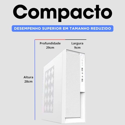 Computador Branco Completo Compacto Intel Core i5, 16GB de memória, SSD 512GB, Windows 10, Monitor L