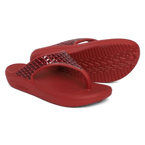 Image of GOLDSTAR SASHA-02 Red Comfortable EVA Waterproof Slippers Flip Flops Chappals Cushioned Sliders Daily Use Slipper Slip-On Slipper /Sliders For Women