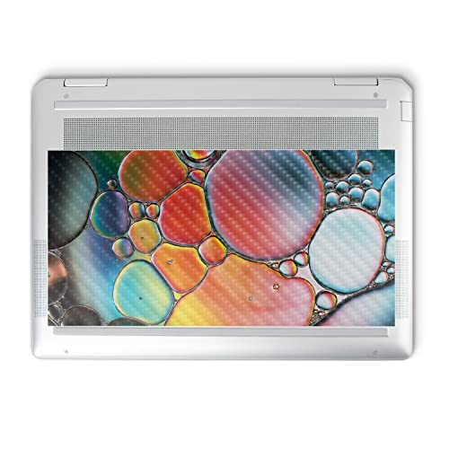 Image of MightySkins Carbon Fiber Skin Compatible with HP Spectre x360 14 inch (2022) Full Wrap Kit - Rainbow Bubbles | Protective, Durable Textured Carbon Fiber Finish | Easy to Apply | Made in The USA