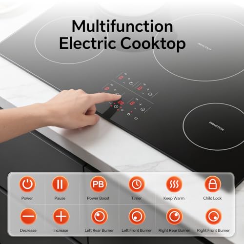 Image of Ranein 30 Inch 4 Burner Induction Cooktop, 7800W, 240V