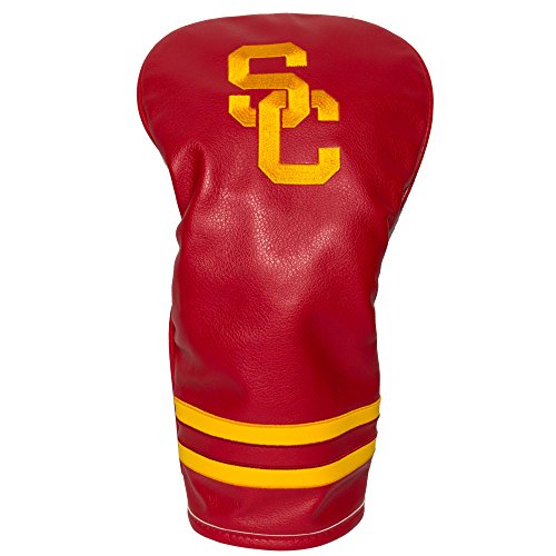 Team Golf NCAA USC Trojans Vintage Driver Head Cover Vintage Driver Golf Club Headcover, Form Fitting Design, Retro Design & Superb Embroidery