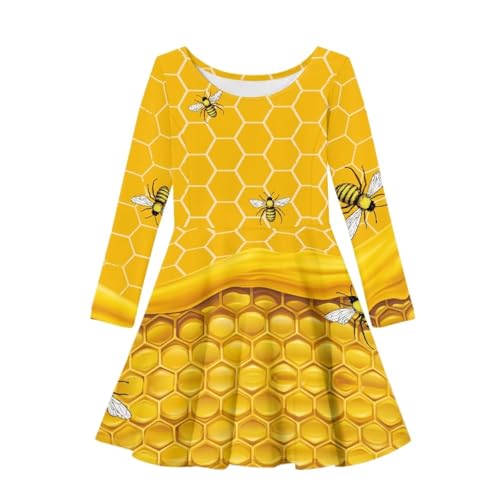 PinUp Angel Girls Dress Long Sleeve Kids Little Big Girl Colorful Cute Graphic Casual Swing A-line Dresses