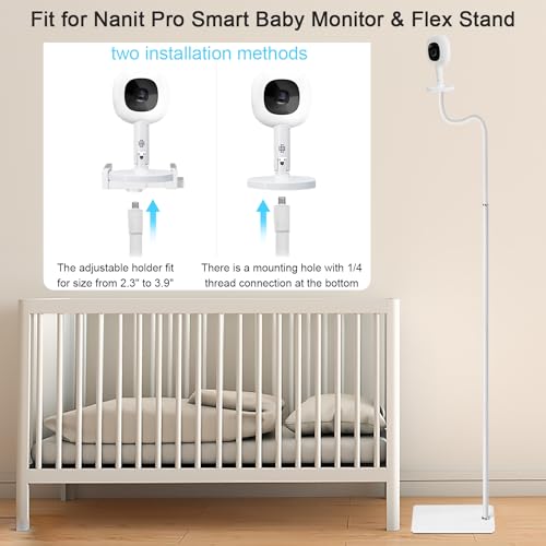 BFYTN ベビーモニターフロアホルダー スタンドマウント&クランプ ベビーモニターカメラ用 1/4ネジ穴付き Nanit Pro Smart対応 高さ調節可能 67インチ Babysense HDS2/V43対応