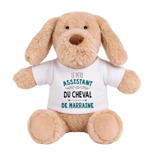 Doudou bébé chien Planetee peluche de naissance haute douceur bleu