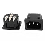 Echocart-5Pcs-AC-250V-10A-90-Degrees-3-Terminals-Inlet-Power-Socket-Adapter-Convertor