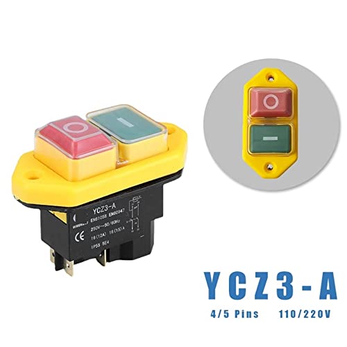 Interruptor electromagnético YCZ3-A de 4 pines y 110V con botón de reinicio 2