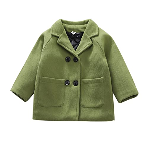 Toddler Boys Girls Thick Jacket Double Breasted Lapel Trench Coat Winter Warm Windproof Outwear with Pocket