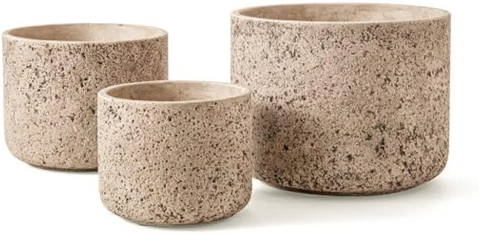 KIT CACHEPOTS EM CIMENTO - 3 PCS