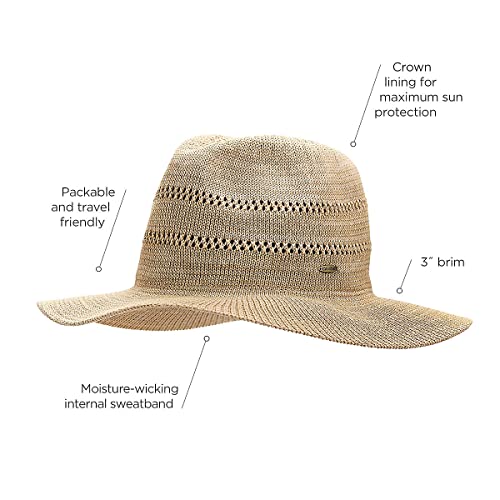 Coolibar Upf 50+ Women's Nikki Crochet Fedora - Sun Protective (One Size- Navy Space Dye) #TOP3
