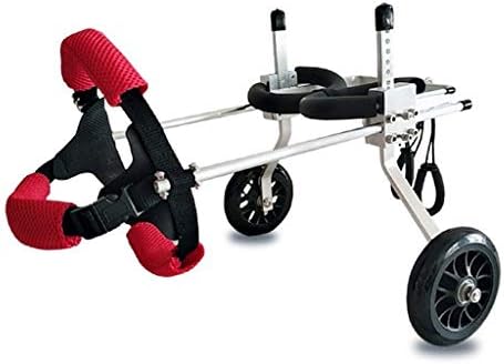 KHUY Adjustable Dog Wheelchairs, Animal Exercise Wheels Hind Legs Rehabilitation, Doggie Wheelchair for Small/Medium Dogs, Multiple (Size : 2X-Small)