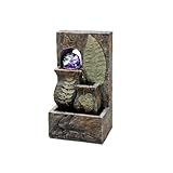 ORE International K333 Indoor Table Fountain with Glass Sphere and LED Light, 10-1/2-Inch