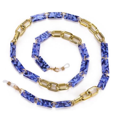 Dreamtimes Acrylic Eyeglass Chain Adjustable Lightweight Eyewear Retainer for Women Men color variety Sunglass Chain (Blue-2)