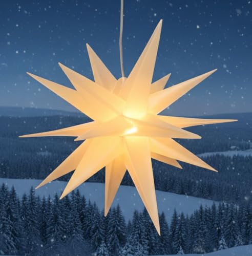 GURU SHOP 3D Außenstern Kaspar, Weihnachtsstern, Faltstern mit 18...