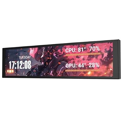 darkFlash V92 9.2" PC Case Screen, 1920x462 IPS Sensor Panel Monitor, Black