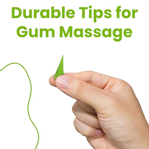 GumPick Durable Rubber Toothpick Dental Gum Massager & Stimulator - Premium Quality Gum Rubber Tip Refill for Proper Oral Care - Promotes Healthy Gums & Strengthens Gum Tissue - Pack of 6 (Green)