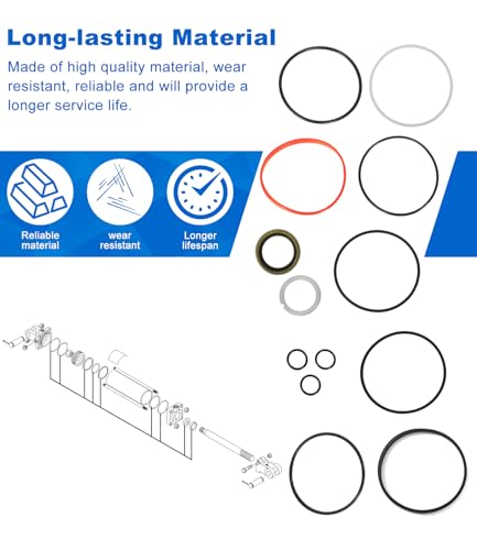 Image of Hydraulic Cylinder Seal Kit for Bush Hog, Fits 3 1 /2 inch Bore Cylinder 8 inch Stroke, Replace Part #50017623 (13PCS /Set)