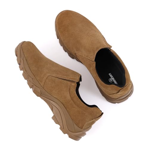 Image of Men's Leather Slip-on Shoes, Lightweight Comfortable Versatile Stylish Loafers with Steel Shank