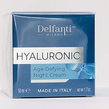 Delfanti Milano HYALURONIC AGE DEFYING NIGHT CREAM Face and Neck Moisturizer Made in Italy