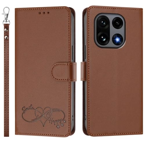 Étui TCL K70 Power en cuir marron au design uni élégant