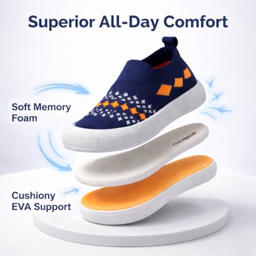 Image of Baby Choo Choo Shoes for Boys & Girls | Soft Slip-On Toddler Shoes with Whistle Heel | Breathable Knit Upper | PVC Sole | Ages 6 Months-3 Years