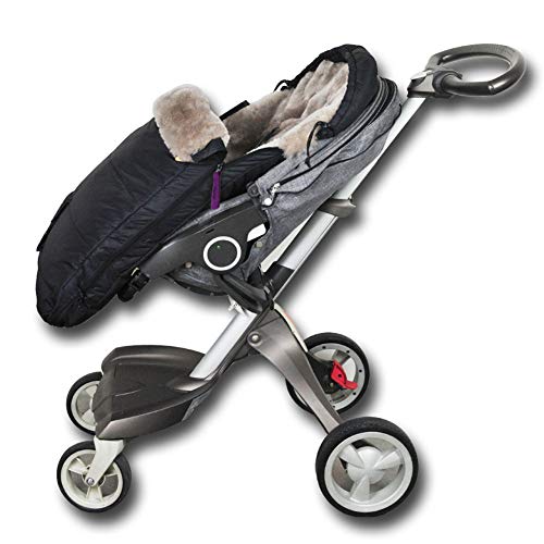 3 In 1 Australia Sheepskin Footmuff For All Stroller,Weather Resistant,Height And Temperature Adjustable Stroller Bunting Bag,High Performance Lambskin Bunting Bag For Travel Gear #TOP6