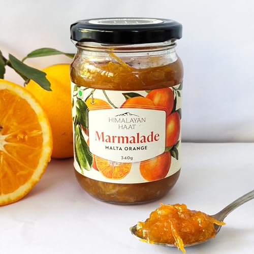 Image of Himalayan Haat Malta Orange Marmalade - Zesty Malta Marmalade Made with Khand | Real Himalayan Fruit | No Preservatives or Artificial Ingredients | 340g