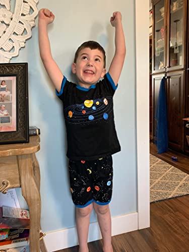 Little Boys Short Set Pajamas for Boys 100% Cotton Toddler Train Dinosaur Sleepwear Summer Clothes Size 2-7T2