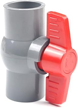 PVC Ball Valve, Plastic Water Pipe Valve U-PVC Ball Valve Straight Connectors for Control and Stop Flow 20mm