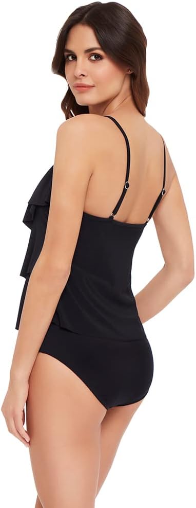 MagicSuit Women's Swimwear DD-Cup Rita Ruffle Soft Cup Tankini Top with Adjustable Straps