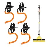 xyuayamz Wandhalterung Gartengeräte, Gartengerätehalter Metallhaken, Haken für Gartengeräte, Aufhängung Gerätehalter für Besen Schaufel Rechen Gartengeräte, Metall, 4 Stück