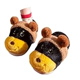 MODSGUE Pantofole in peluche, morbide, imbottite, per la casa, antiscivolo, calde e comode, giallo., 42 IT/44 IT