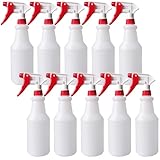 Looknniy 10 Packs 32oz Empty Spray Bottles Plastic Heavy Duty Refillable Spray Bottles with Adjustable Nozzle and Measurements for All Purpose Cleaning Solutions
