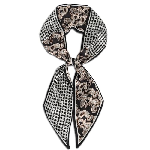 EXTREE Satin Scarf Mulberry Silk Printed Head Wrap Hair Band 7"" x 59"" A040