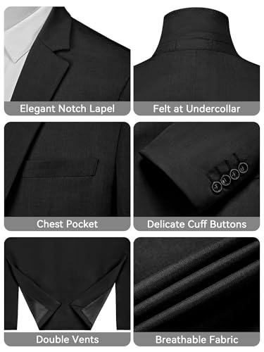 MAGE MALE Men's One Button Suit Jacket Elegant Solid Color Blazers Slim Fit Lightweight Sport Coats Blazer4