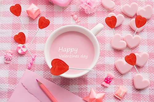 Valentines Day Lollipops Red Double Heart Shaped Cherry Flavored, Kosher Parve, Individually Wrapped (1 Pound) #TOP3