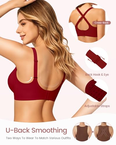 Image of Gailife Smooth Wireless Jelly Bras for Women No Underwire Seamless Push Up Bra Full Coverage Soft Suppor Tshirt Bralettes