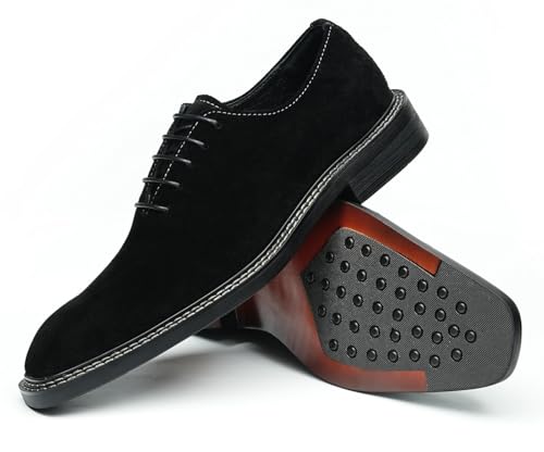 Santimon Men's Suede Oxfords Dress Formal Shoes - Comfortable Casual Derby Lace-Up with Cushioned Insole- Business-Casual Work Shoes for Office,Wedding, Date Night4